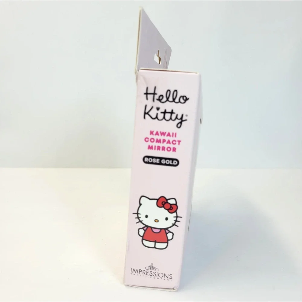 Impressions Vanity Hello Kitty Kawaii Compact Mirror Rose Gold Pink 2X LED